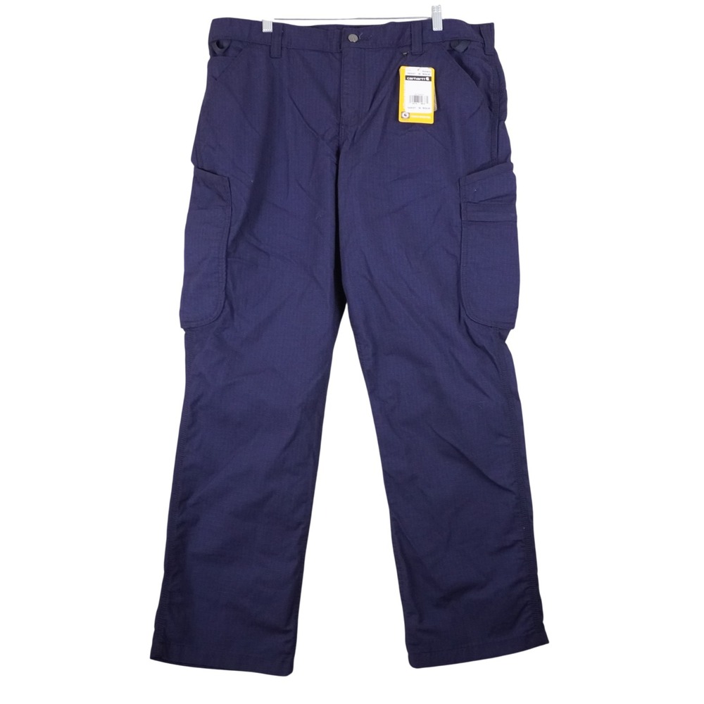 Carhartt Pants Womens 16 Blue Work Utility Cargo Pants 104009 NVY NWT
